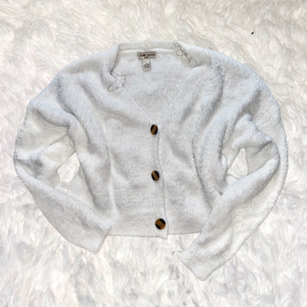 🌟 Furry Cropped White Sweater ☁️
